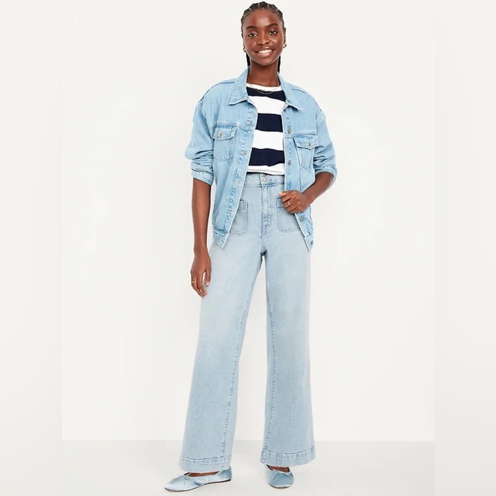 Extra High-Waisted Mariner Wide-
Leg Jeans